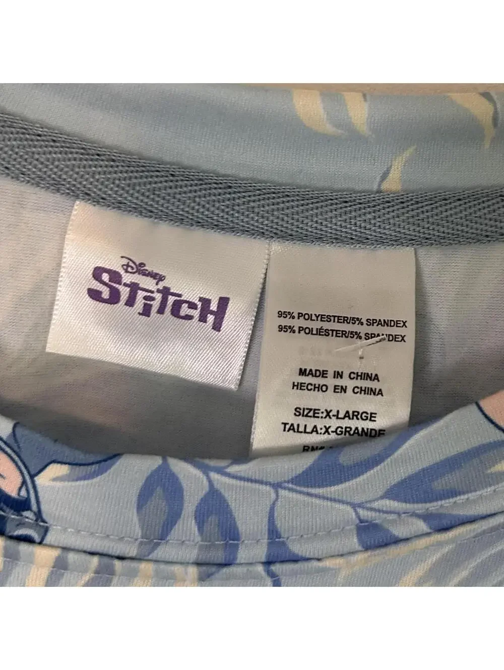 Disney Lilo & Stitch Blue Short Sleeve Shirt Shorts Pajama Set Women's X-Large - Picture 5 of 7